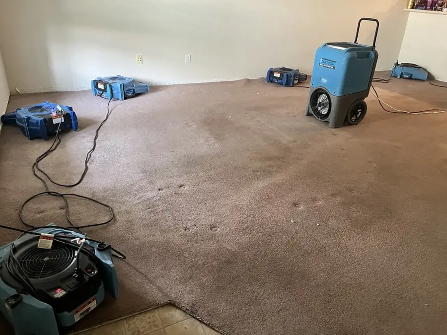 Burst pipe water damage cleanup in a Coppell, TX home