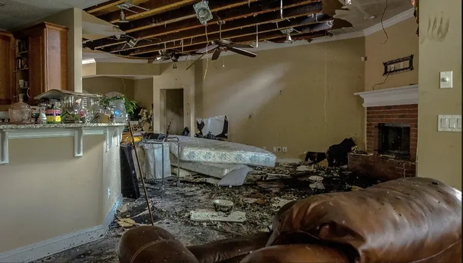 Ceiling leak water damage in a Coppell, TX home