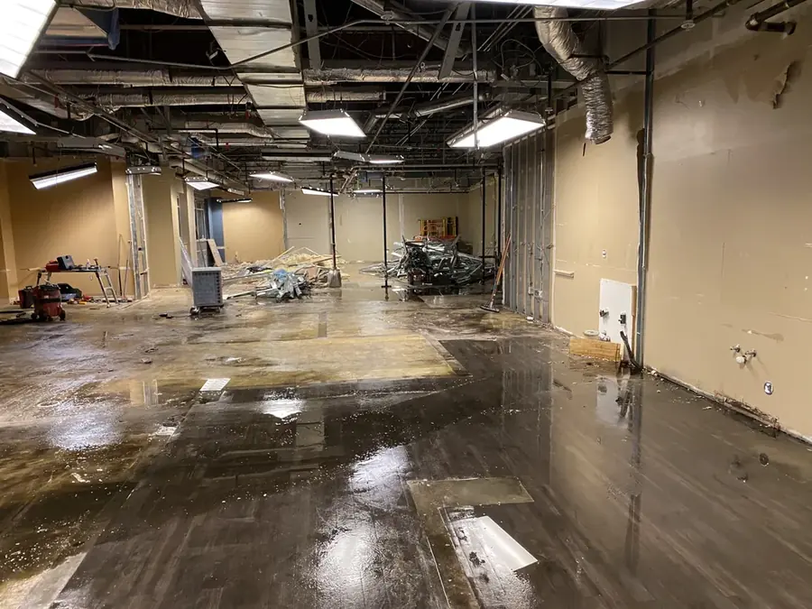 Commercial water damage in a Coppell, TX building